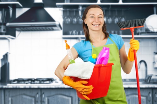 Experienced cleaning team handling garments