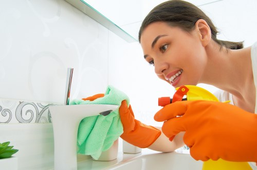 Satisfied customer enjoying a clean workspace