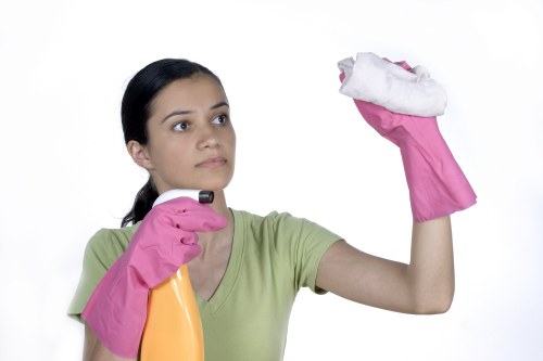 Detailed image of cleaning supplies and equipment