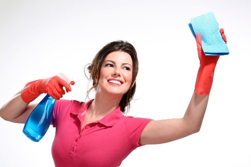 Eco-friendly cleaning solutions in use